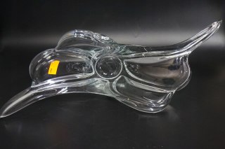 H-P CUDNA WIELKA SZKLANA PATERA Art Vannes France