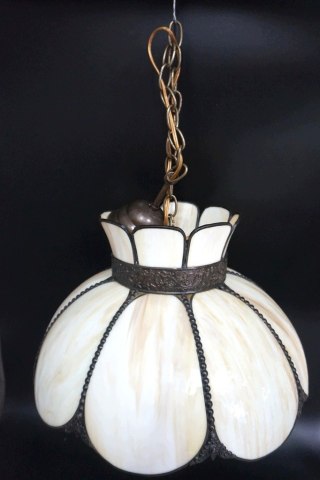 H-P LAMPA WITRAŻOWA W STYLU TIFFANY - PŁATKI KWIATU - dwa klosze