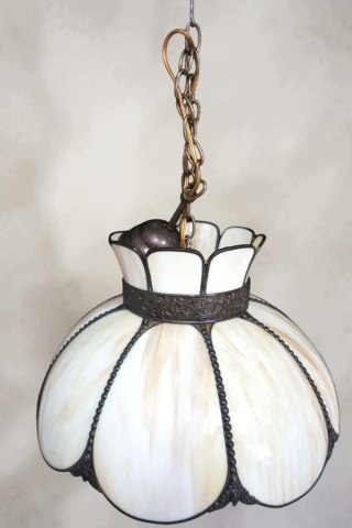 H-P LAMPA WITRAŻOWA W STYLU TIFFANY - PŁATKI KWIATU - dwa klosze