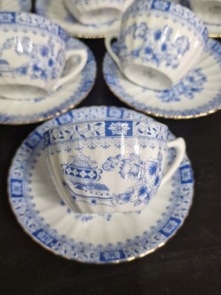 H-P CUDNE ZDOBIONE KOBALTEM Filiżanka + spodek CHINA BLUE 6 osób