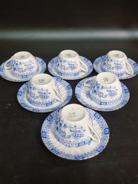 H-P CUDNE ZDOBIONE KOBALTEM Filiżanka + spodek CHINA BLUE 6 osób