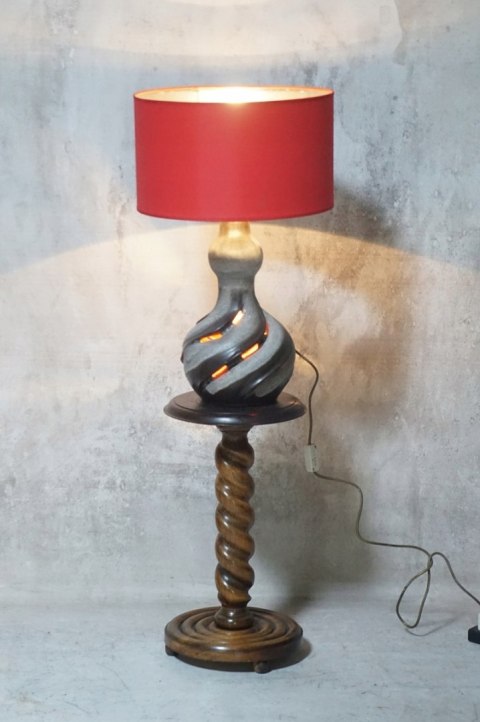 H-P DUŻA CERAMICZNA LAMPA STOŁOWA NIEMCY LATA 70-te