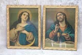 H-P PARA ZABYTKOWYCH OBRAZÓW RELIGIJNYCH MARIA I JEZUS - oleodruk\