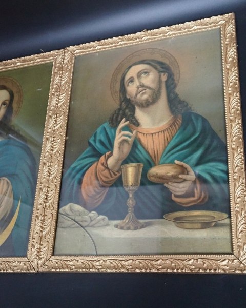 H-P PARA ZABYTKOWYCH OBRAZÓW RELIGIJNYCH MARIA I JEZUS - oleodruk\