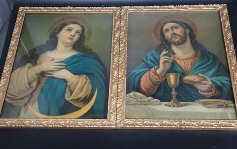 H-P PARA ZABYTKOWYCH OBRAZÓW RELIGIJNYCH MARIA I JEZUS - oleodruk\