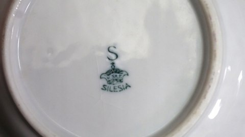 H-P PIĘKNE MISECZKI STARE TALERZYKI 5szt SILESIA z motywem kwiatów