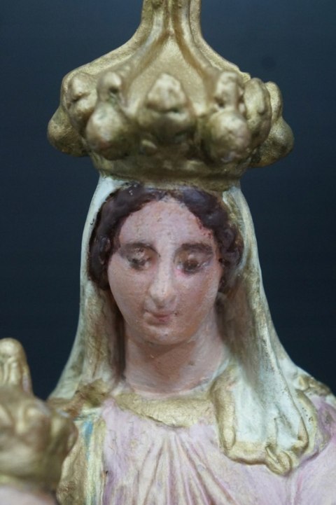 H-P STARA FIGURA MATKA BOSKA Z DZIECIĄTKIEM NOTRE DAME DES VICTOIRES ANTYK