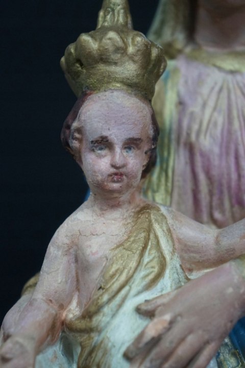H-P STARA FIGURA MATKA BOSKA Z DZIECIĄTKIEM NOTRE DAME DES VICTOIRES ANTYK