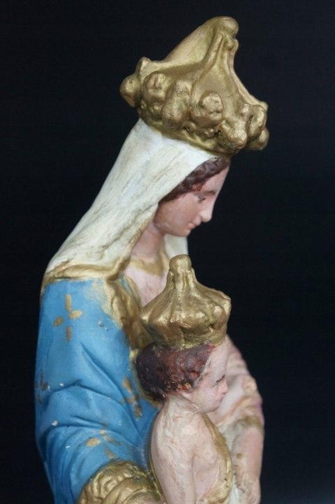 H-P STARA FIGURA MATKA BOSKA Z DZIECIĄTKIEM NOTRE DAME DES VICTOIRES ANTYK