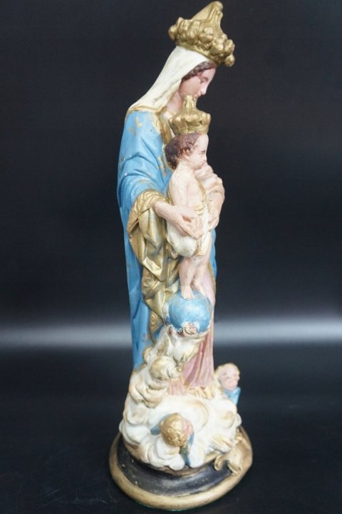 H-P STARA FIGURA MATKA BOSKA Z DZIECIĄTKIEM NOTRE DAME DES VICTOIRES ANTYK