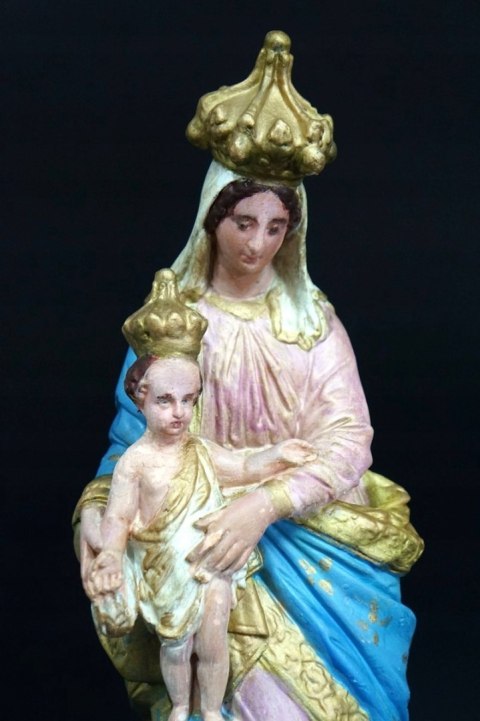 H-P STARA FIGURA MATKA BOSKA Z DZIECIĄTKIEM NOTRE DAME DES VICTOIRES ANTYK