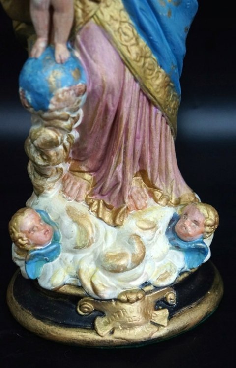H-P STARA FIGURA MATKA BOSKA Z DZIECIĄTKIEM NOTRE DAME DES VICTOIRES ANTYK