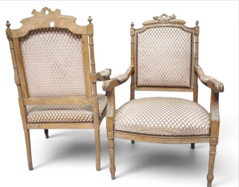 H-P WSPANIAŁY FOTEL W STYLU LUDWIKA XVI KLASYCZNA ELEGANCJA