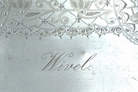 H-P ANTYCZNA ŁYŻKA DO ZBIERANIA OKRUCHÓW ZE STOŁU Mappin & Webb