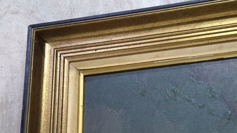 H-P DUŻY OLEJNY OBRAZ NA PŁÓTNIE PEJZAŻ PIET MEES