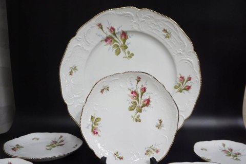 H-P KOMPLET ROSENTHAL TALERZ NA CIASTO +6 TALERZY DESEROWYCH Sanssouci