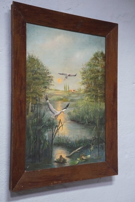 H-P OBRAZ- PASTEL -POWRÓT BOCIANÓW -PIOTR SOBCZYK