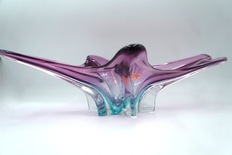 H-P WIELKA SZKLANA NIEPOWTARZALNA PATERA MURANO 51cm z Wenecji