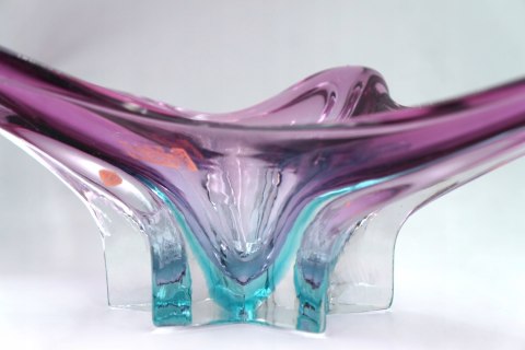 H-P WIELKA SZKLANA NIEPOWTARZALNA PATERA MURANO 51cm z Wenecji