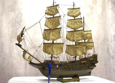 H-P WIELKI PIĘKNY STARY STATEK ŻAGLOWIEC DREWNIANY WASA 67x64x14