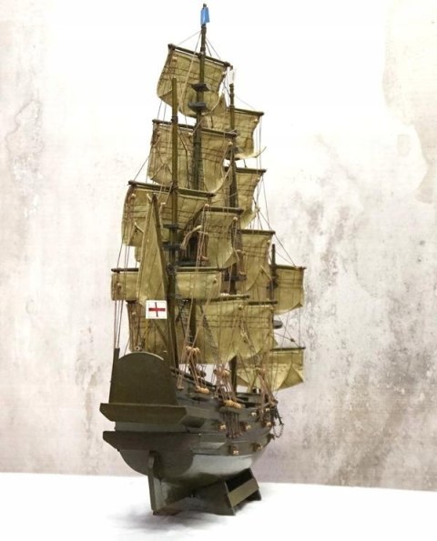 H-P WIELKI PIĘKNY STARY STATEK ŻAGLOWIEC DREWNIANY WASA 67x64x14