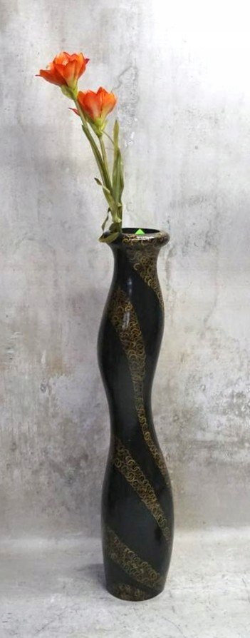 H-P WIELKO DEKORACYJNY WAZON DREWNIANY Z BALSY 102cm CUDNY