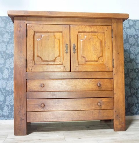 H-P KOMODA DREWNIANA LOFT WSPANIAŁA SOLIDNA /n