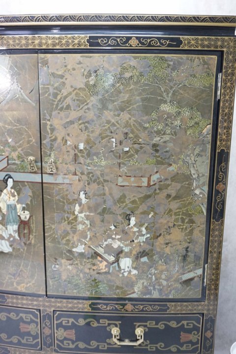 H-P ORIENTALNA KOMODA SZAFA - CHINY JAPONIA - UNIKATOWA malowana