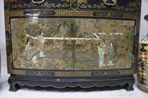 H-P ORIENTALNA KOMODA SZAFA - CHINY JAPONIA - UNIKATOWA malowana