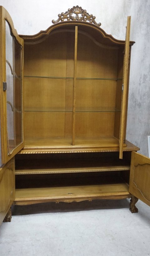 H-P RZEŹBIONA EFEKTOWNA WITRYNA SERWANTKA NA SZPONACH