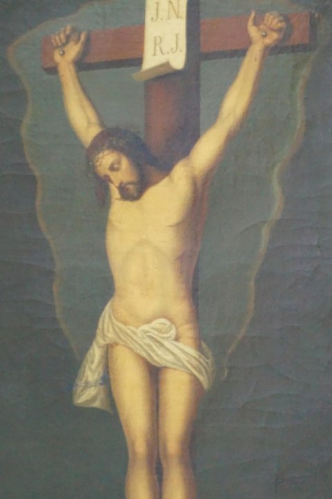 H-P ANTYCZNY RELIGIJNY OBRAZ UKRZYŻOWANIE - JEZUS NA KRZYŻU