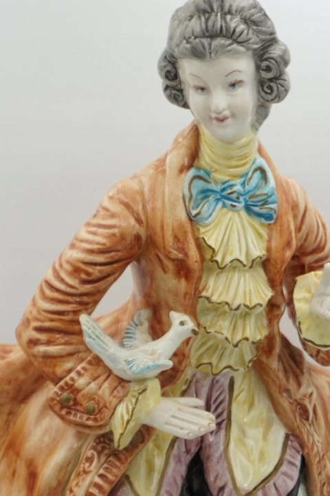 H-P DUŻA FIGURA DWORZANIN WŁOSKA CERAMIKA a'la CAPODIMONTE 57cm