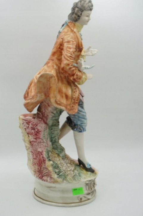 H-P DUŻA FIGURA DWORZANIN WŁOSKA CERAMIKA a'la CAPODIMONTE 57cm