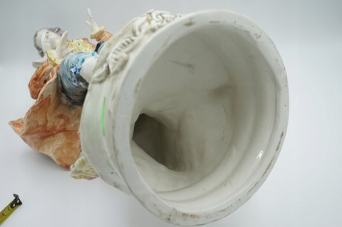 H-P DUŻA FIGURA DWORZANIN WŁOSKA CERAMIKA a'la CAPODIMONTE 57cm
