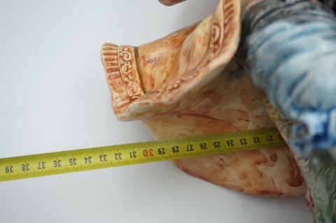 H-P DUŻA FIGURA DWORZANIN WŁOSKA CERAMIKA a'la CAPODIMONTE 57cm
