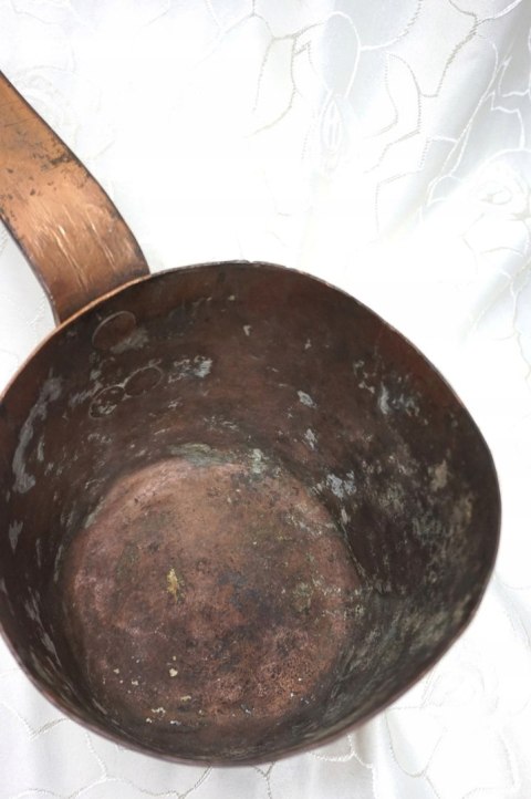 H-P DUŻY GŁĘBOKI RONDEL CAŁY Z MIEDZI CYGAŃSKI 1,8kg