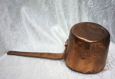 H-P DUŻY GŁĘBOKI RONDEL CAŁY Z MIEDZI CYGAŃSKI 1,8kg