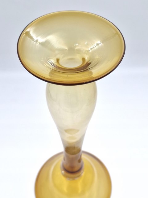 H-P SMUKŁY WYSOKI ŚWIECZNIK SZKLANY Westmoreland honey glass