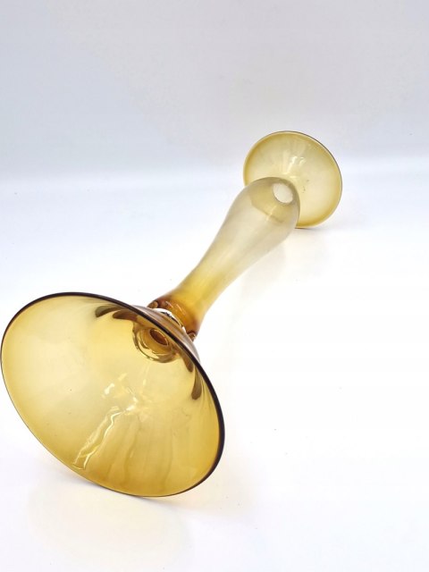 H-P SMUKŁY WYSOKI ŚWIECZNIK SZKLANY Westmoreland honey glass