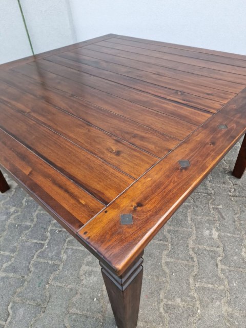 H-P WSPANIAŁY STÓŁ KOLONIALNY LITE DREWNO - 140cm x 140cm KWADRAT