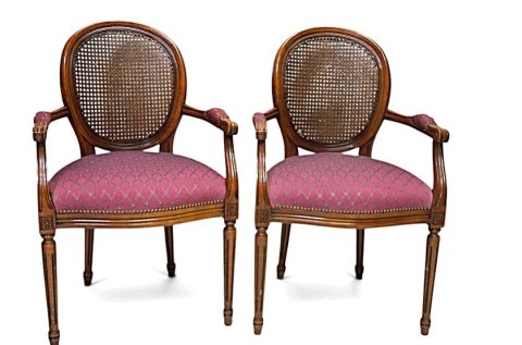 H-P STYLOWY FOTEL LUDWIK XVI z rafią - Elegancja i Klasyka