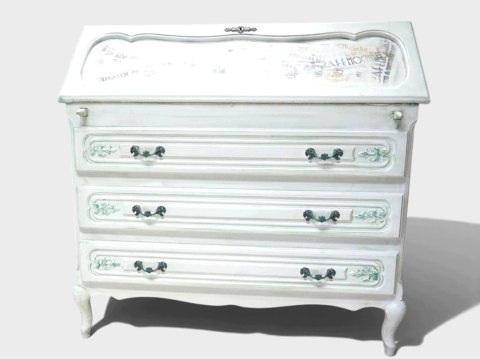 H-P STYLOWY SEKRETARZYK LUDWIKOWSKI - SHABBY CHIC STYL PROWANSALSKI BIELONY