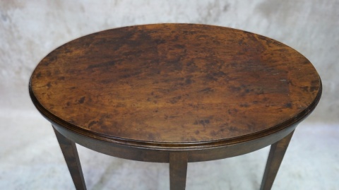 H-P OWALNY ELEGANCKI ANTYCZNY STOLIK KAWOWY CZECZOTA BRZOZA STYL VINTAGE