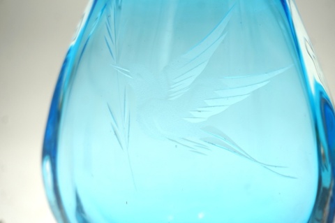 H-P CUDNY NIEBIESKI SZKLANY WAZON KOSTA BODA ART GLASS