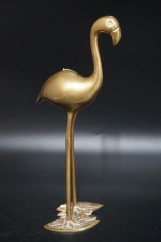 H-P DUŻA MOSIĘŻNA FIGURA PTAK FLAMING 29,5cm