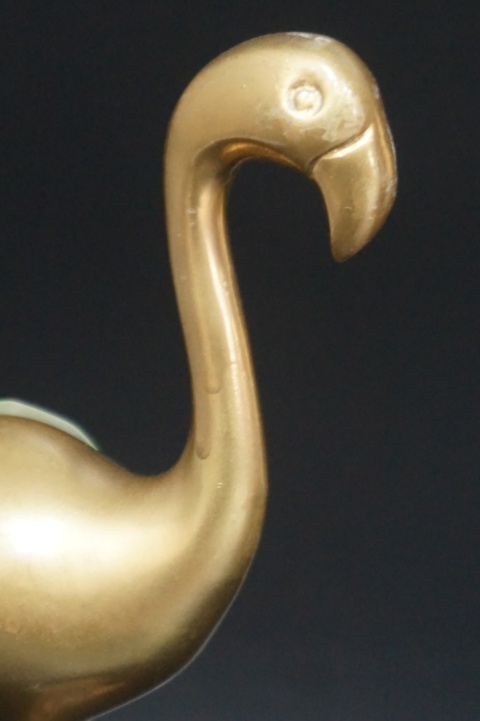 H-P DUŻA MOSIĘŻNA FIGURA PTAK FLAMING 29,5cm