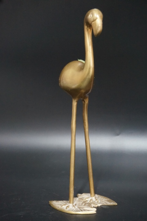 H-P DUŻA MOSIĘŻNA FIGURA PTAK FLAMING 29,5cm