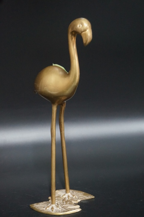 H-P DUŻA MOSIĘŻNA FIGURA PTAK FLAMING 29,5cm