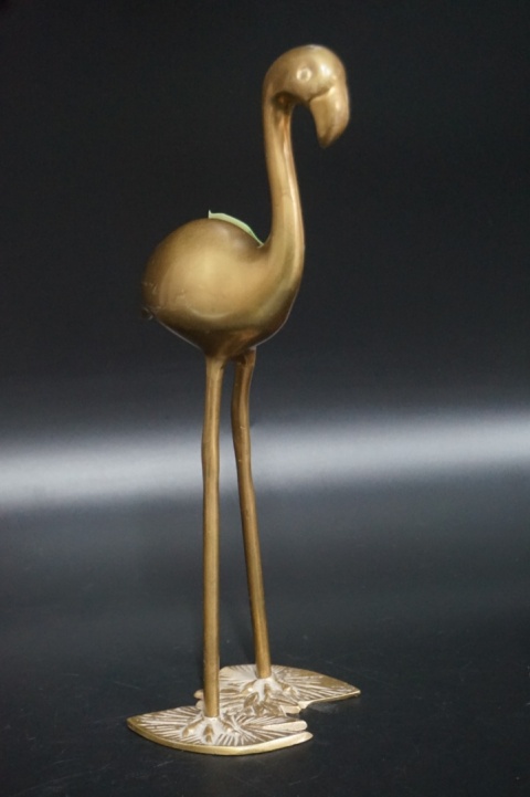 H-P DUŻA MOSIĘŻNA FIGURA PTAK FLAMING 29,5cm