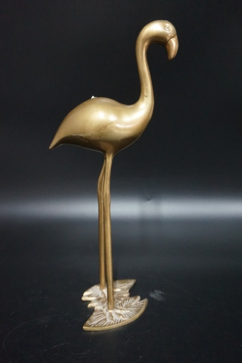 H-P DUŻA MOSIĘŻNA FIGURA PTAK FLAMING 29,5cm